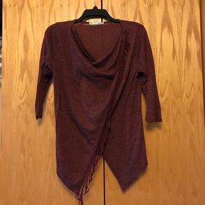 3/4 sleeve wrap sweater
